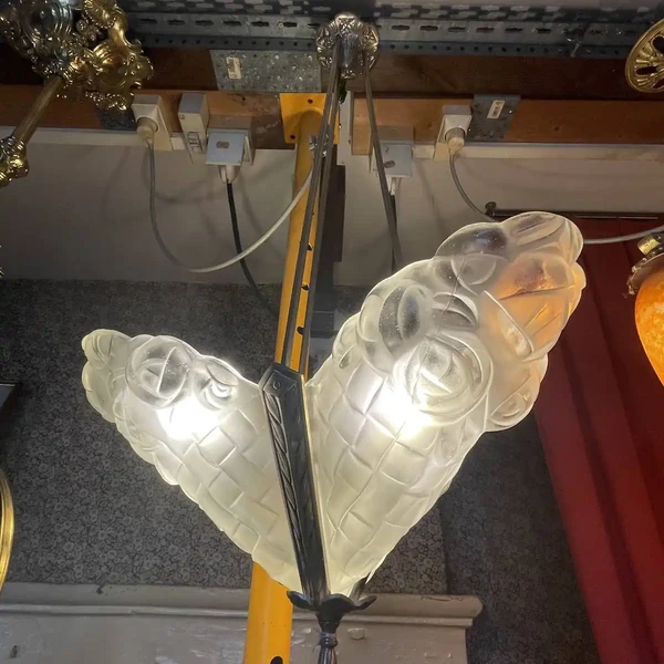 Lustre époque Art Déco signé Degué