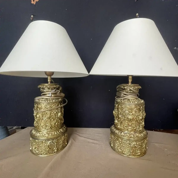 Paire de lampes à huile milieu XIXème